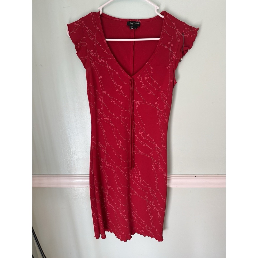 Whimsigoth My Michelle Dress S Red Mesh Babydoll Floral Y2K 90's Indie - Picture 2 of 7